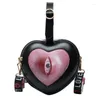 Axelväskor kvinnors handväska härlig form väska roliga ögon koppling kvinnor söta hjärtskroppar plånböcker och handväskor