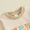 Conjuntos de roupas da criança bebê menino gril primo tripulação outfits colorido carta impressão manga curta camiseta shorts infantil roupas de verão