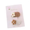 Accessoires pour cheveux, 2 pièces, princesse café, fleurs colorées, épingles à cheveux pour filles, couvre-chef mignon pour enfants, Barrettes à pinces