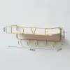 Racks Bedroom Wall Mounted Shelf Metal Simple Style Bathroom Toiletries Holder With Hooks Towel Hook Bathroom Accessories