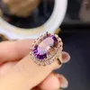 Cluster Rings Sterling Silver 925 Wedding Ring Amethyst Natural Stone Jewelry Gemstone Women Original Engagement Luxury