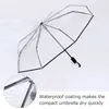 傘完全自動自動屋外三脚ハンドルのための3倍透明な傘の透明な折りたたみ：ラバーメンズ女性雨の日