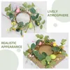 Fiori decorativi Corona di Pasqua Decorazione di uova Festival di eucalipto con oggetti di scena per uova che decorano il supporto artificiale in plastica