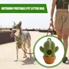 Dog Apparel Poop Pickup Bags Holder Dispenser Cactus Waste Container For Outdoor Portable Poo Walking Hiking