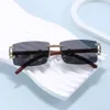 2 pcs Fashion luxury designer New Kajia Sunglasses with frameless and cut edge design with diamond inlay versatile and fashionable decorative glasses sunglasses st