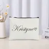 Sacs de rangement Nom de coeur personnalisé Sac de maquillage Femmes Party Cadeau Voyage Organisateur Cosmétique Côté de luxe pour dames Sac à main de mariage Pochette de toilette