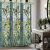 Rideaux de douche Rideau de jardin Coloré Papillon Floral pour salle de bain Design moderne Plante Tissu Bain avec crochets