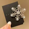 Accessoires pour cheveux perle strass flocon de neige épingle à cheveux Vintage pince latérale diamant noël argent Barrettes femme