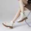 Laarzen Jozhamta maat 3242 dames enkel laarzen echte lederen dikke hakken schoenen vrouw winter mode platform korte laarzen trend 2024