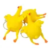 Decompression Toy Cute Chicken Egg Laying Hens Crowded Ball Keychain Creative Funny Spoof Tricky Gadgets Keyring With Key Chains Nov Dh6Zl