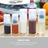 Servis uppsättningar 4 datorer Squeeze Bottles Sauce Dispenser Plastic Satsment Honey Kitchen Squeezing Salad Dressing Ketchup Storage