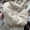 Bérets Ins français octogonaux femmes en cuir PU hiver chaud Sboy casquettes femme coréenne rétro artiste peintre Cabbie chapeaux