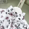 Luxury designer kids clothes girls dresses Butterfly flower print child skirt lace Princess dress Size 90-150 CM baby frock 24Mar