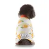 Promotie voor hondenkleding!Oranje print pyjama Zacht katoenen nachtkleding Gezellig shirt Dierenkleding Jumpsuit Pjs Nachtkleding voor honden Puppy