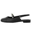 Casual Shoes Ballet Flats Classic Women Basic 2024 Leather Tweed Tyg Två färg Splice Round Shoe Fashion Mule