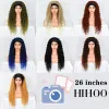 Parrucche Sintetiche Fascia per capelli Parrucca Parrucca per donna Ombre miste Biondo miele Parrucche ricci Quotidiano Feste Parrucca per cosplay Resistente al calore Verde Blu Capelli