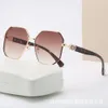 2 pçs moda designer de luxo 2023 nova armação de metal poligonal tom gradiente óculos de sol moda tendência personalidade rede vermelho óculos de sol