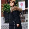 Jaquetas de inverno meninas jaqueta longa 5-12 anos crianças com capuz gola de pele casaco pesado grandes crianças tempo frio outerwear parka snowsuit