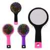 Rainbow Air Volume Paddle Hair Comb Brush With Makeup Mirror Detangler Hair Curl Straight Massage Comb Brush Hair Styling Tool E7G7#