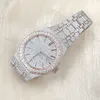 Anpassad lyxig rostfritt stål VVS Moissanite Iced Out Band Wrist Automatic Watch