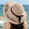 Chapeaux à larges bords Chapeaux de seau Nouvelles femmes d'été plage chapeau de paille coréen plage bord crème solaire parasol vacances mode cool arc chapeau 240322