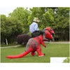 Otro evento Suministros para fiestas T-Rex Monster Disfraz inflable Blow Up Cosplay Ropa de dinosaurio Carnaval Halloween Christma Vestido para Ki Otwes