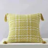 Pillow Cotton Linen Woven Tassels Pillowcase Sofa Decoration Plush Bedroom Living Room Model Square Cover MF800