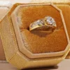 Jewelry Pouches Octagonal Square Shape Velvet Box With Detachable Lid Double Ring Storage Wedding Display Packaging