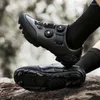 Radsportschuhe Sneakers Männer Frauen selbst sperren MTB Nylon Offroad Mountain Bicycle Schnalle Schnürung Rennsportschuh