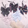 Bow Ties Fashion 12.5 12cm Japanese Academic Style Jk Striped Polyester Tie For Man Woman Casual Wedding Butterfly Bowties