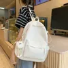 Backpack Solid Color Cool Girl Boy Nylon School Bag Women Fashion Laptop Waterproof College Kawaii Female Travel Book 2024