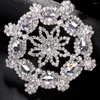 Kolczyki Dangle Fashion Rhinestone przesadzone przyjęcie kwiatowe dla kobiet estetyka okrągła duża kryształowa biżuteria ślubna wisząca