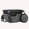 Shoulder Bags Fashion Rhinestone Waist Belt Bag Women Crossbody PU Leather Chest Pack