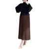 Etniska kläder Abayat Vintage Casual Long Sleeve Abayas For Women Dubai 2024 Randig bomullslinne Kvinnaklänning Robe Femme Musulman