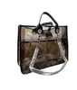 CH bolsa de gelatina transparente de luxo feminina de grande capacidade nova moda bolsa composta design de nicho ombro único pão recheado no vapor bolsa mãe 39 * 30 CM