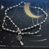 Kedjor Fashion Tassel Necklace Elegant Layered Pearl Pärlad CLAVICLE Kedjekedjor Kvinnsmycken Tillbehör