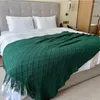 Одеяла для дивана, скандинавское ретро, ромбовидная клетка, сплошной цвет, вязаное, летний ворс, кондиционер, комната Phi
