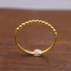 Cluster Rings 1st 999 Pure 24k Yellow Gold Ring for Women Solid Small Ball Thin Band US Size 8.75