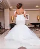 Abiti da sposa a sirena con perline di lusso Maniche lunghe Appliques Perle Abiti da sposa africani Abiti da sposa Plus Size Vestido de noiva