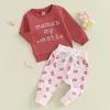 Clothing Sets Aunties Ie Baby Clothes Gender Neutral Boy Girl Long Sleeve Sweatshirt Pullover Pant Fall Solid Color Outfit