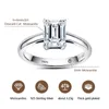 Cluster Rings Felice 2ct D Color Emerald Cut Moissanite Engagement Ring 925 Sterling Silver Gold Plated Solitaire Jewelry Fine