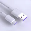 2024 Snabbladdning 5A USB Typ C -kabel för Samsung S20 S9 S8 Xiaomi Huawei P30 Pro Mobiltelefonladdningstråd Vit kabel