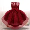 Girl's Dresses Elegant Girl Princess Dress Wedding and Birthday Party Bride Maid Tulle Lace Embroidered Formal Dress Childrens Ball Dress 24323