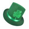 Basker Bucklebelt Green Hat -paljetter Shamrock Stpatrick Day Costume Decors