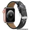 Passowe pasty do projektanta pasmowe pasmowe pasma do Apple Watch 45 mm 42 mm 38 mm 40 mm 44 mm 49 mm opaski skórzane paski bransoletka moda L Flower Square Drobów iwatch 8 7 6