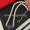 14style marque lettre pendentifs designer collier de charme collier de cuivre haut de gamme chaînes de perles bijoux ras du cou hommes femmes cadeaux de fête de vacances