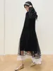 Повседневные платья SuperAen 2024, весенний дизайн в сетку, уникальный стиль платья, мода с длинным рукавом