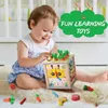 Classificação de brinquedos de empilhamento de aninhamento 6 em 1 cubo de atividade de madeira Montessori brinquedo de bebê classificação e placa de empilhamento educação precoce presente de aniversário 24323