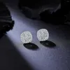 Brincos Seasky Pure 925 Prata Moissanite Square Studs 0.4ct D Cor Espumante VVS1 Partido Brinco de Diamante para Jóias Finas