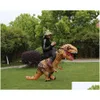 Outros suprimentos de festa de evento T-Rex Monster Traje Inflável Blow Up Cosplay Dinossauro Roupas Carnaval Halloween Christma Dress para Ki Otwes